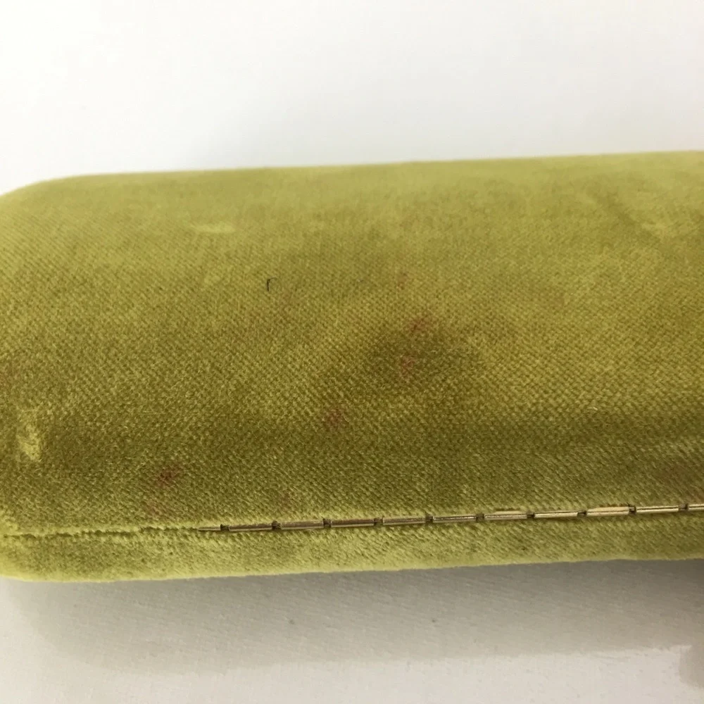 GUCCI Hard Clamshell Replacement Eyeglass Case Lime Green Velour Sunglasses Case